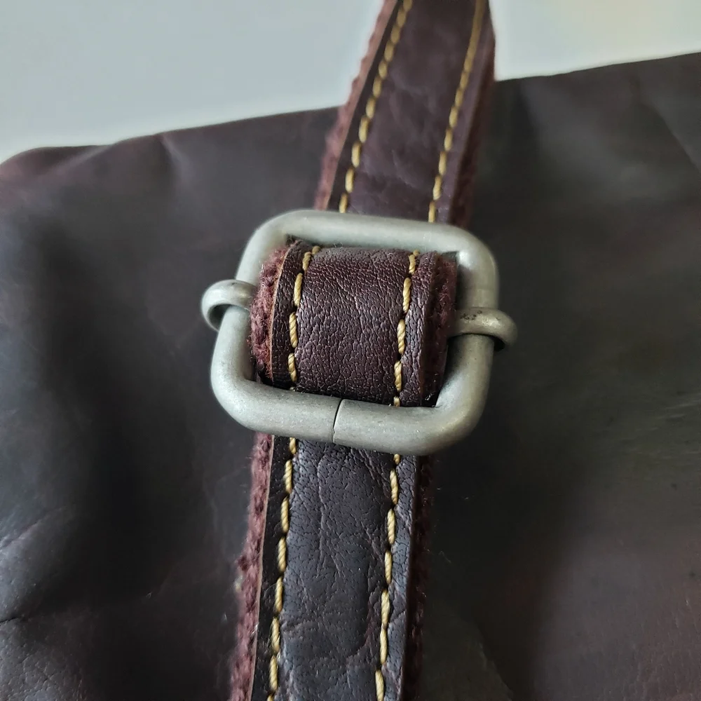 Jack Georges Brown Genuine Leather Crossbody Purse with adjustable strap - Picture 11 of 14